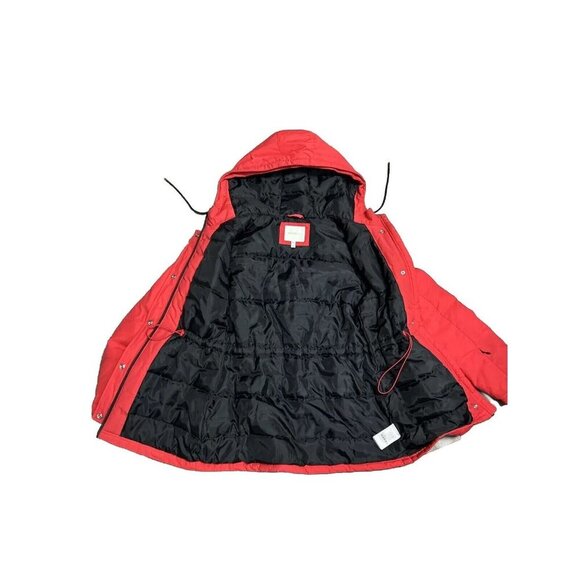 Adidas Neo Woman’s Down Parka Coat Red Small Warm Ski Jacket READ - Picture 2 of 14